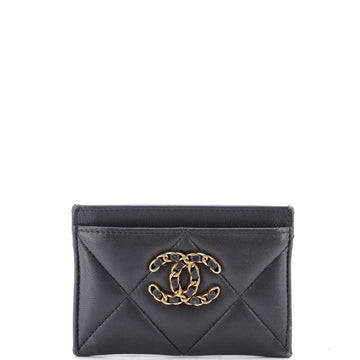 Chanel 19 Card Holder Quilted Leather