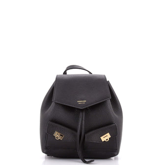 Salvatore Ferragamo Multipocket Drawstring Backpack Leather Mini
