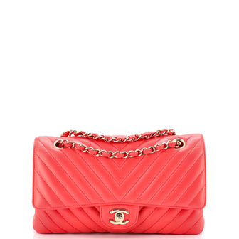 Chanel Classic Double Flap Bag Chevron Lambskin Medium