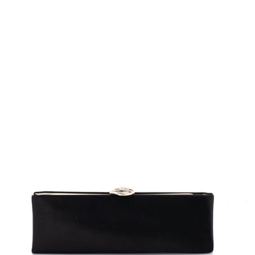 Chanel Camellia Clasp Clutch Satin with Crystals Long