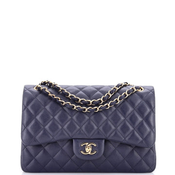 Chanel Classic Double Flap Bag Quilted Caviar Jumbo