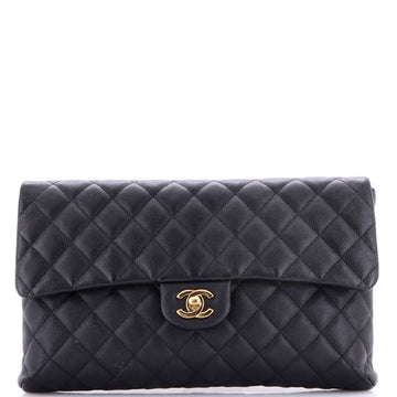 Chanel Classic Flap Clutch Quilted Caviar