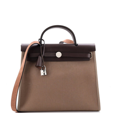 Hermes Herbag Zip Leather and Toile 31