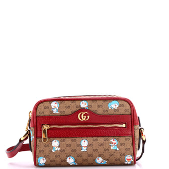 Gucci Doraemon Crossbody Bag Printed Mini GG Coated Canvas Mini