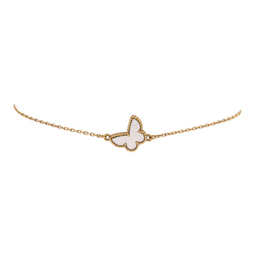 Van Cleef & Arpels Sweet Alhambra Butterfly Bracelet 18K Yellow Gold and Mother of Pearl