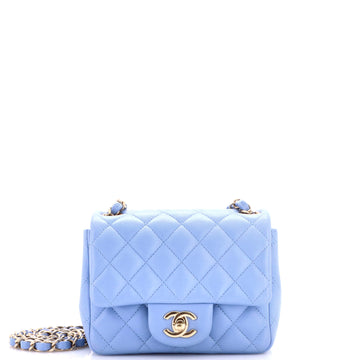 Chanel Square Classic Single Flap Bag Quilted Lambskin Mini