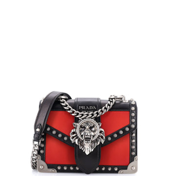 Prada Animalier Cahier Crossbody Bag Studded Leather Small