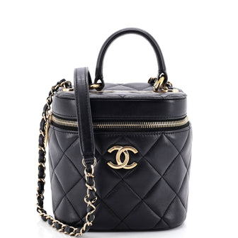 Chanel Trendy CC Top Handle Vanity Case Quilted Lambskin Small