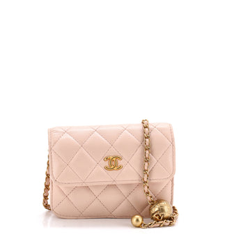 Chanel Pearl Crush Flap Clutch with Chain Quilted Lambskin Mini
