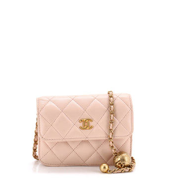 Chanel Pearl Crush Flap Clutch with Chain Quilted Lambskin Mini