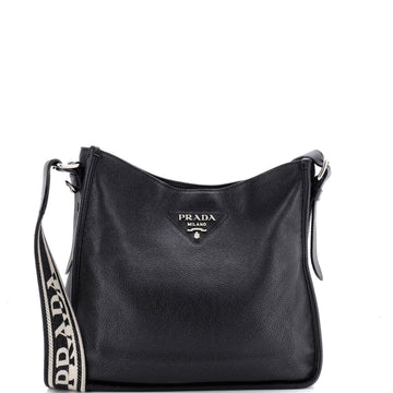 Prada Logo Strap Crossbody Bag Vitello Daino Medium