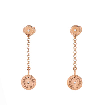 Hermes Gambade Clou de Selle Earrings 18K Rose Gold with Diamonds