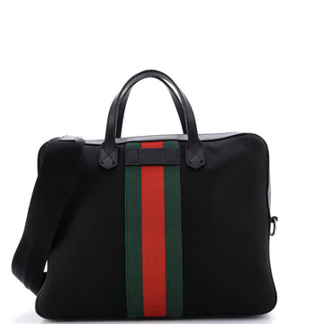 Gucci Web Zip Around Briefcase Techno Canvas Medium