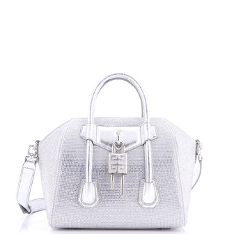 Givenchy Antigona Lock Bag Crystal Embellished Satin Mini