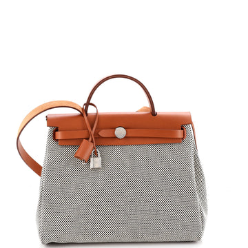 Hermes Herbag Zip Criss Viking Toile and Leather 31