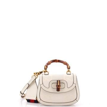 Gucci Bamboo 1947 Top Handle Bag Jumbo GG Canvas Mini
