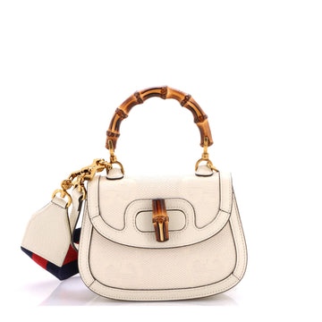 Gucci Bamboo 1947 Top Handle Bag Jumbo GG Canvas Mini
