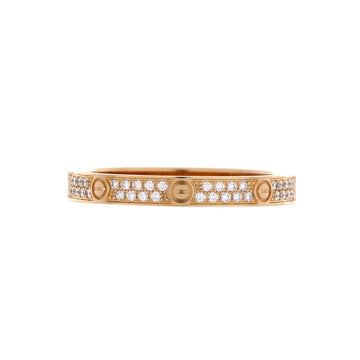 Cartier Love Wedding Band Pave Diamonds Ring 18K Yellow Gold and Diamonds Small