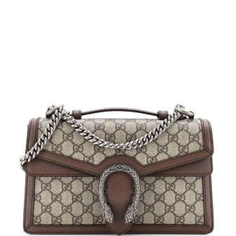 Gucci Dionysus Top Handle Chain Bag GG Coated Canvas Small
