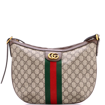 Gucci Ophidia Half Moon Hobo GG Coated Canvas Small