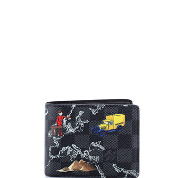 Louis Vuitton Slender Wallet Limited Edition Renaissance Map Damier Graphite