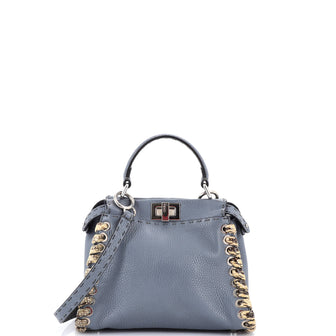 Fendi Peekaboo Bag Leather with Python Whipstitch Mini