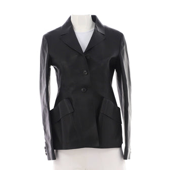 Christian Dior Women's Two Pocket Button Up Jacket Leather