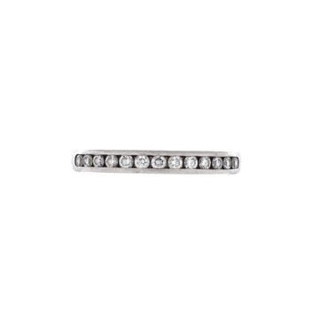 Tiffany & Co. Half Setting Wedding Band Ring Platinum with Diamonds 2.5mm