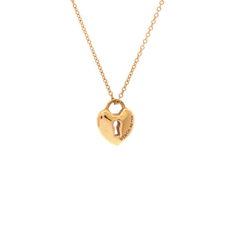 Tiffany & Co. Heart Lock Pendant Necklace 18K Rose Gold