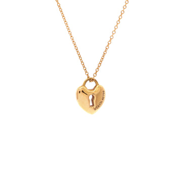 Tiffany & Co. Heart Lock Pendant Necklace 18K Rose Gold
