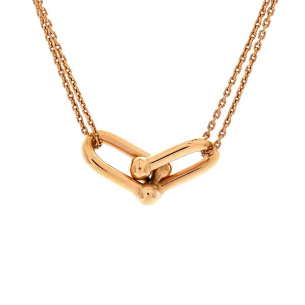 Tiffany & Co. HardWear Double Link Pendant Necklace 18K Rose Gold