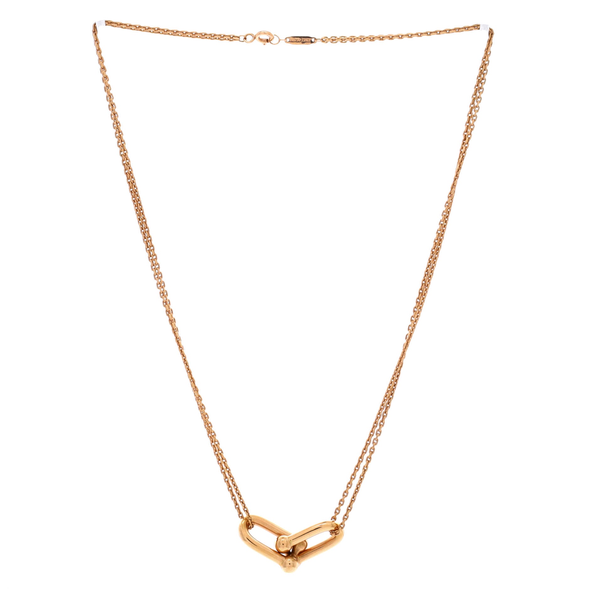 Tiffany & Co. HardWear Double Link Pendant Necklace 18K Rose Gold