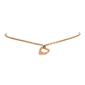 Tiffany & Co. Elsa Peretti Open Heart Charm Bracelet 18K Rose Gold