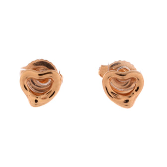 Tiffany & Co. Elsa Peretti Open Heart Earrings 18K Rose Gold 7mm