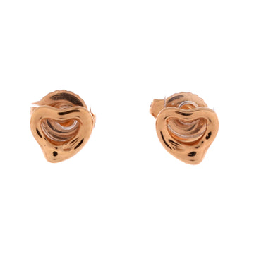 Tiffany & Co. Elsa Peretti Open Heart Earrings 18K Rose Gold 7mm