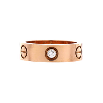 Cartier Love 3 Diamonds Band Ring 18K Rose Gold with Diamonds
