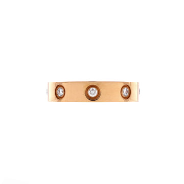 Cartier Love Wedding Band 8 Diamonds Ring 18K Rose Gold with Diamonds