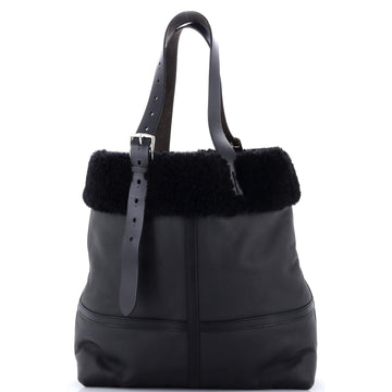 Hermes Aviateur Etriviere Shopping Tote Bag Cristobal with Vache Hunter and Shearling