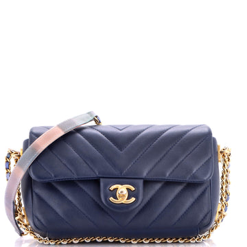 Chanel Chain Around CC Flap Bag Chevron Lambskin Mini