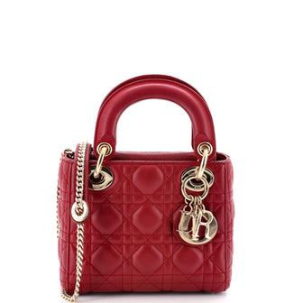 Christian Dior Lady Dior Chain Bag Cannage Quilt Lambskin Mini