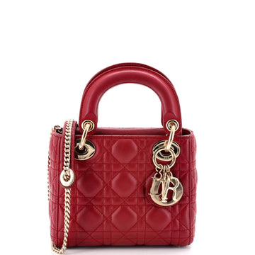 Christian Dior Lady Dior Chain Bag Cannage Quilt Lambskin Mini