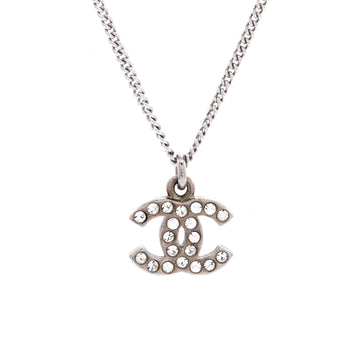 Chanel CC Crystal Logo Necklace Metal