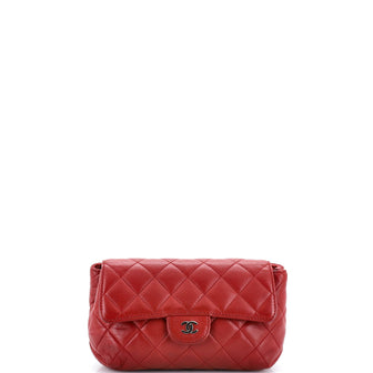 Chanel Flap Zip Cosmetic Case Quilted Lambskin Small
