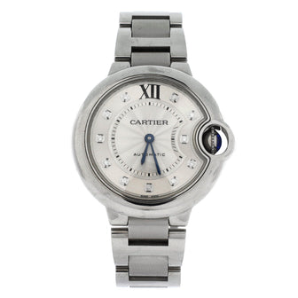 Cartier Ballon Bleu de Cartier Automatic Watch Stainless Steel with Diamond Markers 33