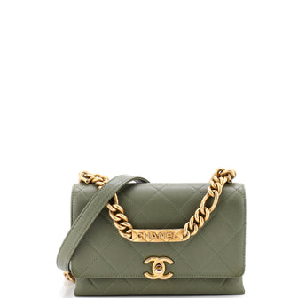 Chanel Bracelet On Chain Flap Bag Quilted Caviar Mini