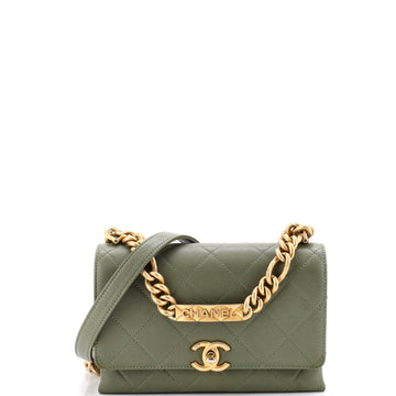 Chanel Bracelet On Chain Flap Bag Quilted Caviar Mini