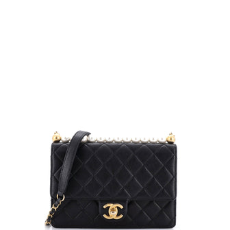 Chanel Chic Pearls Flap Bag Quilted Lambskin Small