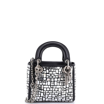 Christian Dior Lady Dior Chain Bag Leather and Mirror Mosaic Mini
