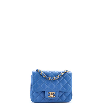 Chanel Square Classic Single Flap Bag Quilted Lambskin Mini