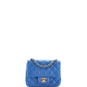 Chanel Square Classic Single Flap Bag Quilted Lambskin Mini
